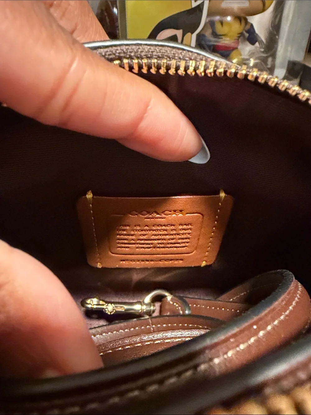 Coach Brown Suede Mini Rowan